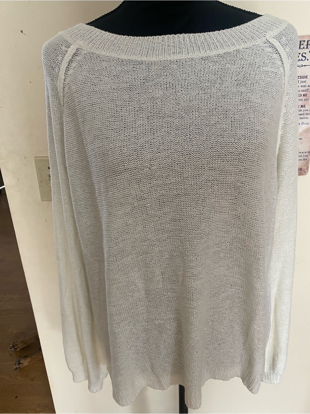 Miracle USA Cream Leightweight off the shoulder boatneck sweater US Size S/M